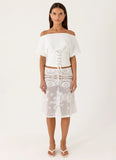 Yanna Midi Skirt White