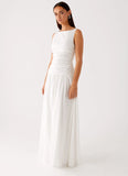 Carmel High Neck Maxi Dress White