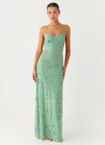 Vietta Sequin Cami Maxi Dress Mint