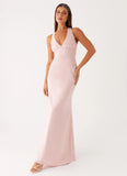 Desi Halterneck Maxi Dress Pink