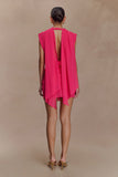 Giulia Chiffon Draped Mini Dress Raspberry