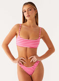 Mauritius Bikini Top Pink Stripe