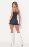 Ruched Bodycon Dress in Blue