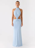 Warning Signs Maxi Dress Blue