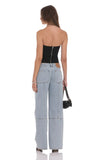 Relaxed Mid Rise Jeans in Light Blue