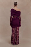 Luxie Lace Knit Maxi Dress Plum