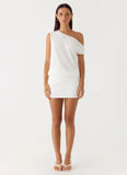 Stick Around Mini Dress White