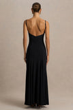 Gabbie Black Cowl Neck Maxi Dress With Mesh Back Detail