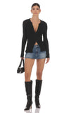 Textured Ribbed Top in Black