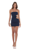 Conch Cutout Bodycon Dress in Navy