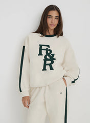 Cream FR Branded Relaxed Oversized Sweatshirt