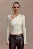Kaylen Knit Long Sleeve Top Ivory