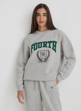 Grey Fourth Varsity Oversized Sweatshirt