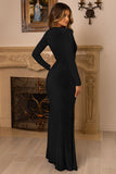 Unforgotten Black Wrap Front Maxi Dress With Side Split
