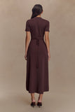 Pearson Short Sleeve Knit Midi Dress Chocolate