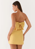 Honey Bow Mini Dress Yellow
