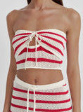 Red And White Stripe Knitted Top