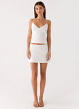 Under Heat Mini Skirt White