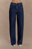 Laina Mid Rise Diamante Denim Jeans Midnight Blue