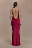 Nerea Slip Halter Maxi Dress Cherry Red