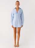 Clancy Mini Shirt Dress Blue