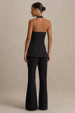 Carina Black Flared Leg Tailored Trousers