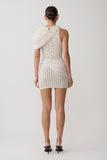 Adrienne One Shoulder Mesh Mini Dress Polka Dot