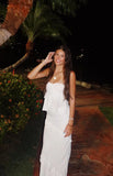 Raleigh White Ruffle Strapless Top