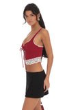 Lace Vest Top in Red