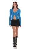 Ribbed Fly Away Top in Blue