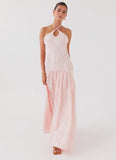 Blushed Cross Neckline Maxi Dress Pink Petal