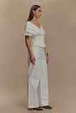 Rayne Off Shoulder Denim Top White