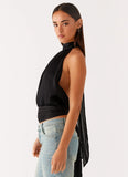 Willow Chiffon Top Black
