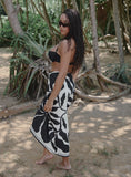 Black And Cream Printed Sarong Bora