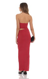 Strapless Cutout Maxi Dress in Red