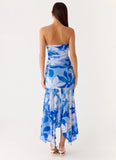 Lo Siento Midi Dress Indigo Garden