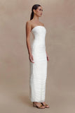 Jianna Strapless Mesh Maxi Dress Ivory