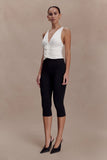 Alessandra Slinky Ruffle Top Ivory