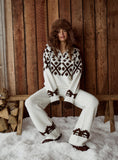 Multi Knitted Fairisle Collared Zip Jumper