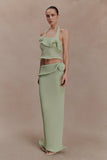 Samira Knit Wired Maxi Skirt Pastel Green