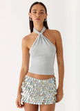 Merinda Mini Skort Misty Blue