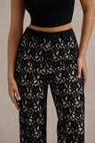 Jordanne Black Lace Flared Leg Trousers