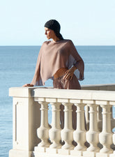 Mocha Sheer Cape Top
