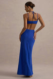 Leandra Blue Strappy Cut Out Maxi Dress