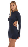 Cutout Open Back Dress in Navy