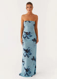 Field Of Dreams Maxi Dress Blue Black Floral