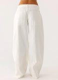 Johnny Low Rise Wide Leg Denim Jeans White