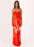 Vamonos Maxi Dress Fire Petal