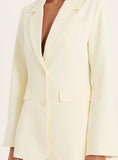 Yellow Cinched Waist Flared Sleeve Blazer