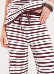 Chocolate Stripe Knitted Trousers